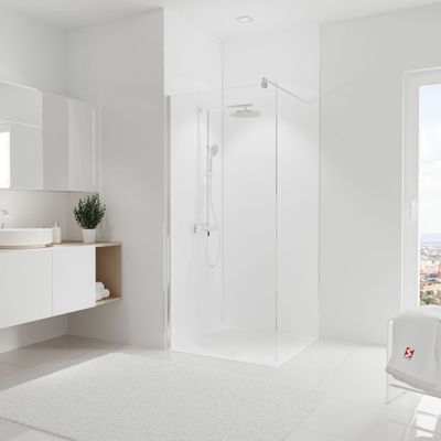 Panneaux muraux de douche 90+90x255 cm blanc DécoDesign Couleur - SCHULTE