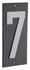 Plaque chiffre 7  à visser 56 x 130 mm fond noir THIRARD