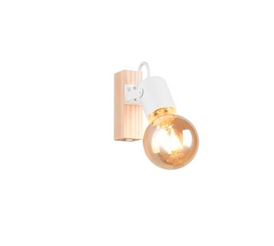 Spot E27 Lynar blanc et bois 10W - REALITY
