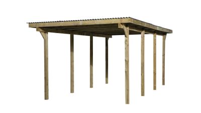 Carport simple -  606 - 310 x 120 cm - toit PVC Livraison gratuite domicile WEKA