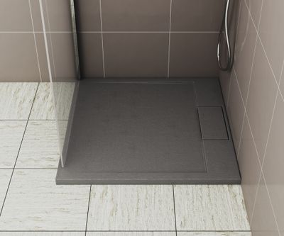 Receveur de douche 90x90 cm résine gris mat Island - OCEA