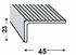 Nez de marche aluminium brut 45 x 23 mm 1 m CQFD