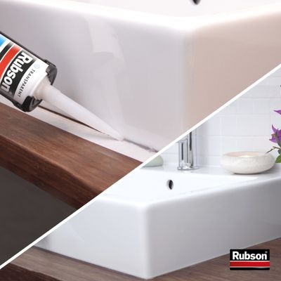 Mastic Silicone Bain & Cuisine Pure anti moisissures transparent 280 ml RUBSON