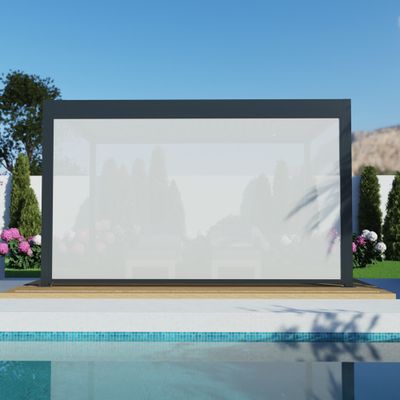 Store façade zippé pour pergola SOFIA gris 4,13 m - ORIAL