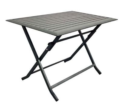 Table de jardin pliante DAHLIA aluminium gris 110 x 70 cm