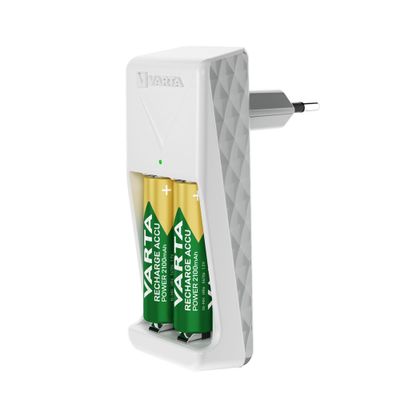 Mini chargeur de piles + 2 piles AA 2100 mAh VARTA