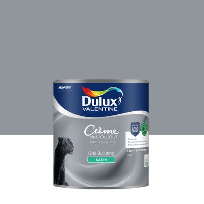 Peinture crème de couleur Gris Building satin 0,5L - DULUX VALENTINE