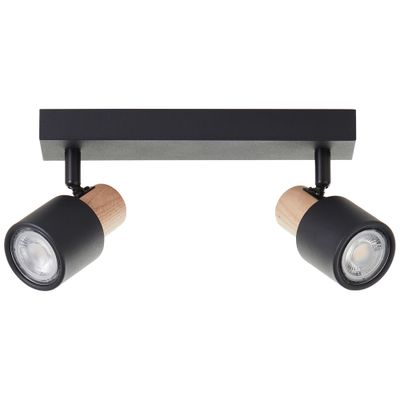 Réglette 2 spots GU10 2x10W noir - Pini BRILLIANT
