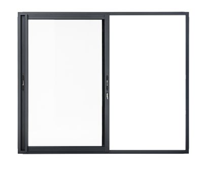 Baie coulissante aluminium gris H.200 x 240 cm - Gamme Habitat -  CLOSY
