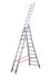 Echelle transformable 3 plans 3 x 11 échelons 6,50 / 7,30 m Premium avec base évasée aluminium - HAILO