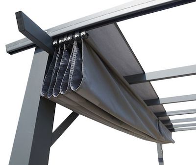 Pergola autoportante manuelle aluminium gris 12 m², Livraison à domicile incluse - HABRITA