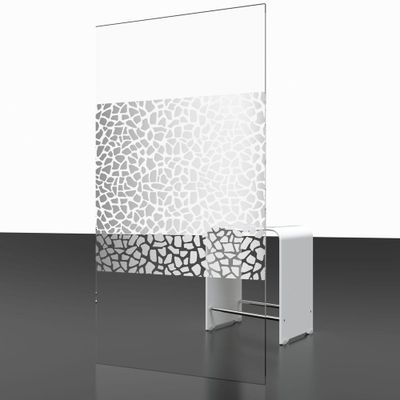 Paroi de douche à l'italienne avec déflecteur 100+30x190 cm profilé chrome verre sérigraphié galets 5 mm NewStyle - SCHULTE