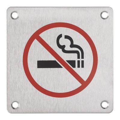 Plaque signalétique à visser Non fumeur 100 x 100 mm THIRARD