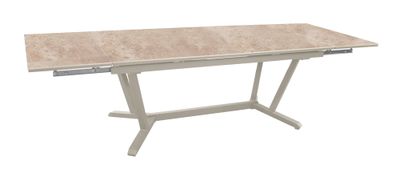 Table de jardin à rallonge VITA downtown céramique crème 180/280cm - PROLOISIRS