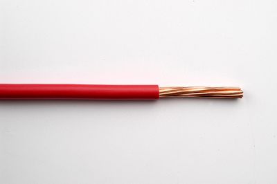 Fil électrique H07V-R 10 mm² semi-rigide rouge au mètre - NEXANS