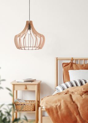 Suspension WOOD bois E27 60W - TRIO