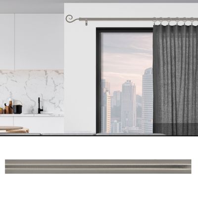 Tringle à rideaux en métal 2 m diam 16 mm Finition Chromé brossé - MOBOIS