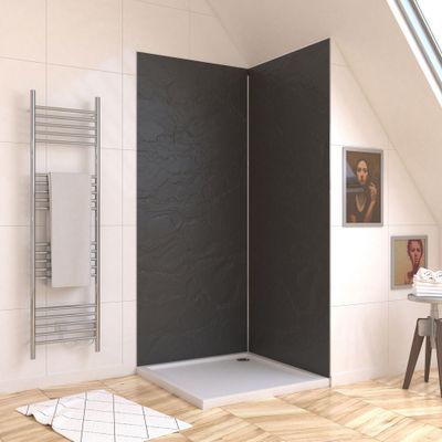Panneau mural de douche 90x210 cm Ardoise - AURLANE