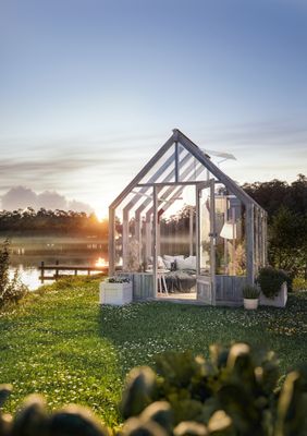 Serre de jardin Palmako Emilia en bois autoclave & verre trempé - 5,4 m², Livraison à domicile incluse - PALMAKO
