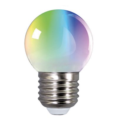 Lot de 5 ampoules LED E27 0,8W RGB 50 lumens blanc chaud - TIBELEC