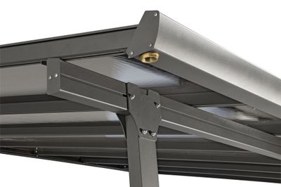 Toit terrasse en aluminium et en polycarbonate anthracite TT 3050 AL 15,38 m², Livraison à domicile incluse - HABRITA