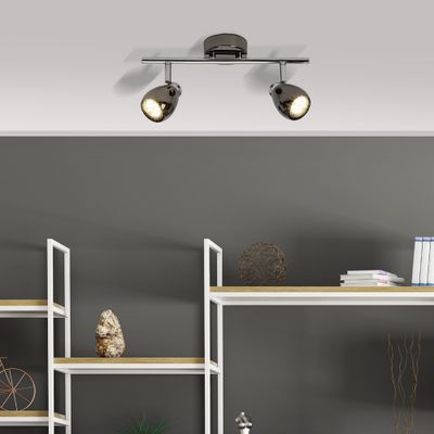 Réglette LED noir chromé 2X3W = 500 lumens MILANO BRILLIANT