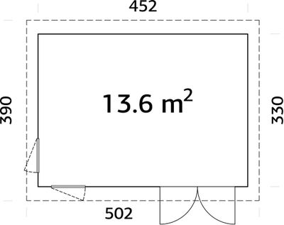Studio bois Bois Naturel  Simone 13,6m2 Livraison à domicile incluse