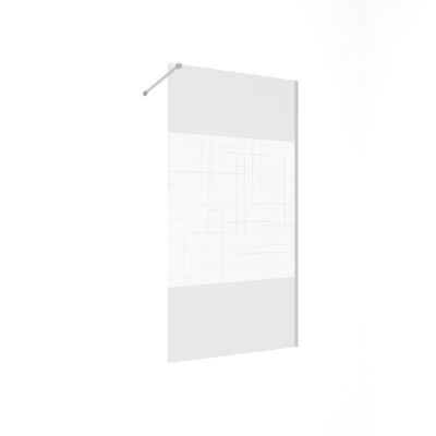 Paroi de douche à l'italienne 100x195 cm profilé chrome verre sérigraphié 6 mm Serenity - OCEA
