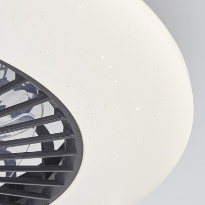 Ventilateur de plafond silencieux LED multicolore + télécommande Noir Ø58,5cm - Salerno XL BRILLIANT