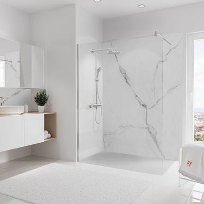 Panneau mural de douche 150x210 cm marbre de carrare DécoDesign Softtouch - SCHULTE