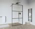 Paroi de douche à l'italienne 140x205 cm profilé noir verre transparent 6 mm Indus - OCEA