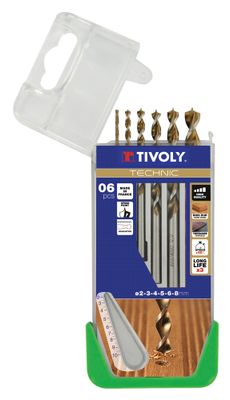 Mèches bois diamètre 2 à 8 mm par 6 TIVOLY