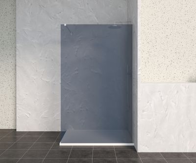 Paroi de douche à l'italienne 120x200 cm profilé chrome verre fumé 8 mm Signature - OCEA