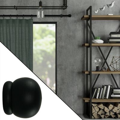 Embout déco anglais à visser diam 28 mm Finition Noir mat par 2 - MOBOIS
