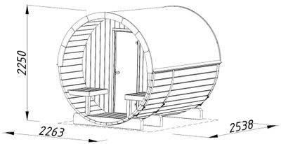 Sauna extérieur rond en bois Palmako Anita 4 places avec poêle - 8,6 m² - PALMAKO
