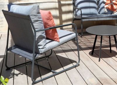 Salon de jardin Bali 4 personnes en acier grey/gris PROLOISIRS Livraison à domicile incluse