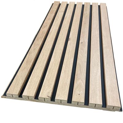 Panneau décoratif MDF 3D Latt pepper oak sur fond noir - Lot de 2 - 20 x 287 x 2500 mm - AJ TIMBER