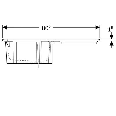 Evier de cuisine en grès noir 80x50 cm 1 bac 1 egouttoir Garrigue - PERLINE