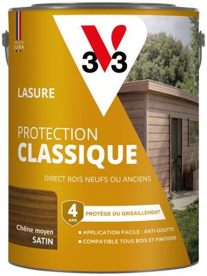 Lasure Protection Classique 4 ans chêne moyen 5 L - V33