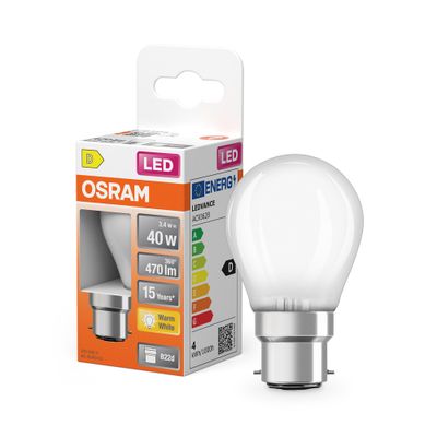 Ampoule LED B22 standard dépolie 4 W = 470 lumens blanc chaud - OSRAM
