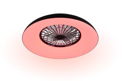 Ventilateur de plafond avec lumière LED multicolore + télécommande Noir Ø60cm - Svaerholt REALITY