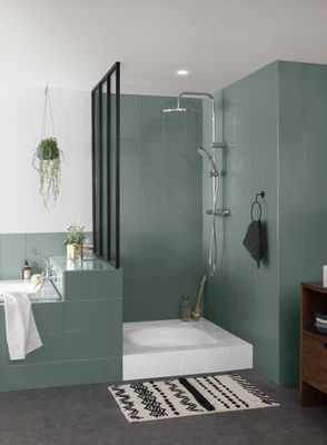 Peinture de rénovation pour salle de bain vert eucalyptus finition satinée 2 L - V33