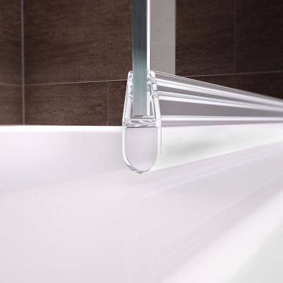 Pare-baignoire rabattable 140x80 cm profilé chrome verre sérigraphié liane - SCHULTE