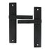 Poignées de porte sur plaques sans trou Henri L noir LINEA BERTOMANI