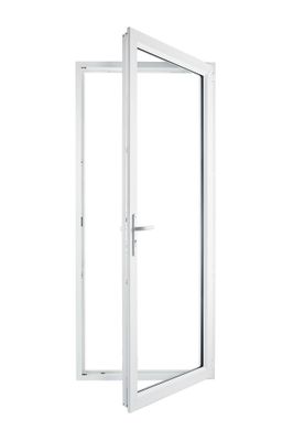 Porte-fenêtre PVC 1 vantail hauteur 215 x largeur 80 cm tirant droit
