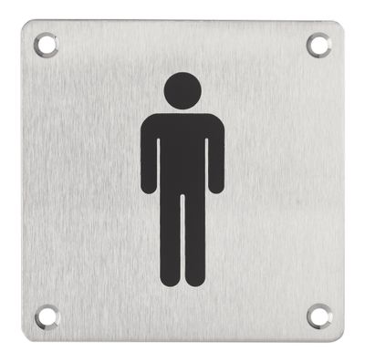 Plaque signalétique à visser Wc homme 100 x 100 mm THIRARD