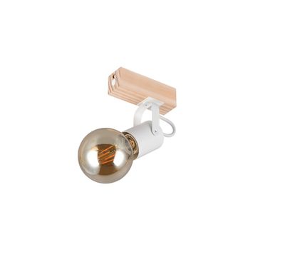Spot E27 Lynar blanc et bois 10W - REALITY