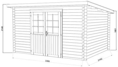 Abri de jardin en bois autoclave marron Alice - 12,2 m² hors-tout - Livraison à domicile incluse - PALMAKO