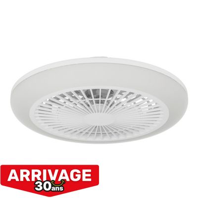 Ventilateur de plafond silencieux avec lumière LED + télécommande Blanc Ø46cm - Salvador EGLO