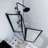 Pare-baignoire pivotant 125x143 cm profilé noir verre transparent triple noir - AURLANE